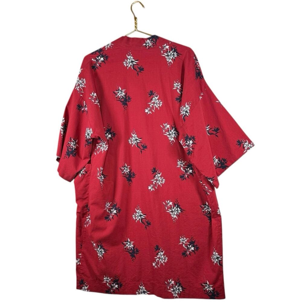 Banana Republic Red Floral Cotton Kimono Duster Cardigan Lightweight Boho | OSFM - Picture 11 of 11